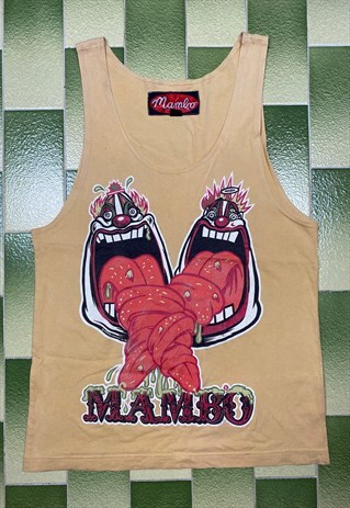 VINTAGE 1996 MAMBO GRAPHICS TANK TOP SIZE M MADE AUSTRALIA