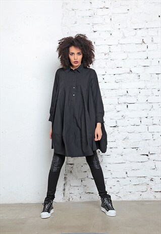 BALLOON DRESS, KNEE LENGTH DRESS, LOOSE DRESS, TENT DRESS