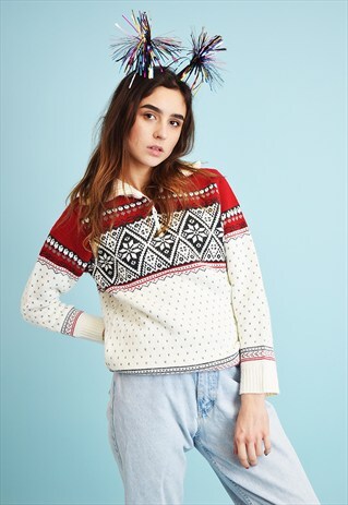 VINTAGE 90'S FAIR ISLE KNIT CHRISTMAS FESTIVE JUMPER