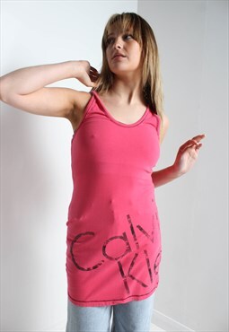 Vintage Calvin Klein Y2K Short T-Shirt Dress pink