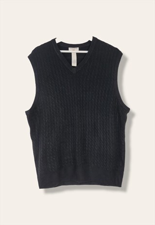 VINTAGE DOCKERS JUMPER V NECK IN BLACK L