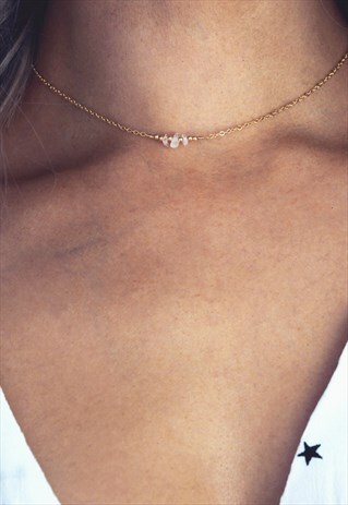 JUNE MOONSTONE BIRTHSTONE STERLING SILVER NECKLACE - ALUNA