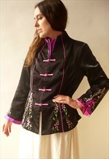 1990's Vintage Iridescent Chinese Embroidered Jacket