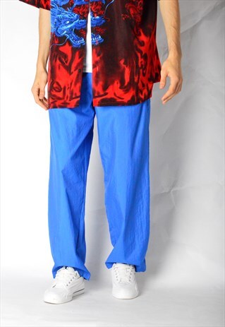 VINTAGE 80S BLUE SHELL SPORTS PANTS