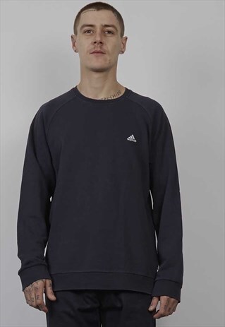VINTAGE 90'S ADIDAS LOGO NAVY SWEATER