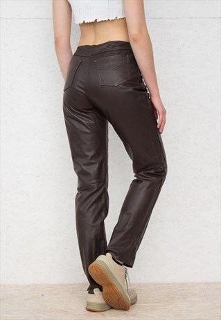 VINTAGE BROWN LEATHER TROUSERS BOTTOMS