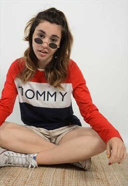 Vintage 90s long sleeve Tommy Hilfiger T-Shirt with Logo