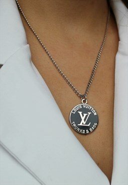Authentic Louis Vuitton Logo Trunks Pendant-Reworked Necklac