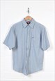Vintage Wrangler Shirt 90s Short Sleeve Check Blue Small