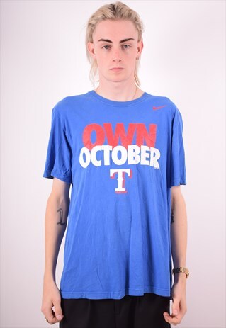 NIKE MENS VINTAGE T-SHIRT TOP XL BLUE 90S