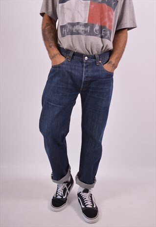 VINTAGE LEVI'S 501 JEANS SLIM FIT NAVY BLUE