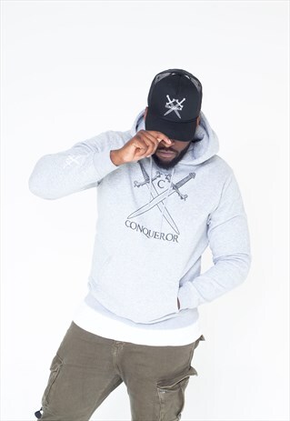 GREY BIG LOGO HOODY