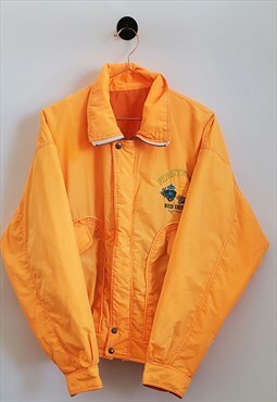 Vintage 90s Retro Festival Windbreaker Puffer Jacket Orange