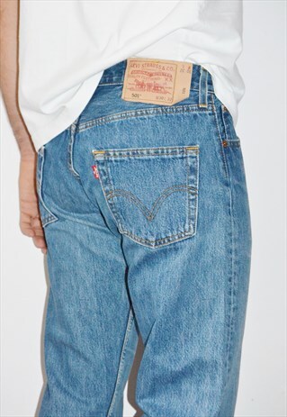 VINTAGE 90S LEVIS 501 STONEWASHED BLUE JEANS