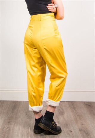 VINTAGE 90'S YELLOW HIGH WAIST TROUSERS