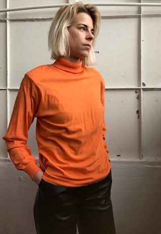 VINTAGE 90' COOL OLDSCHOOL ORANGE TURTLENECK
