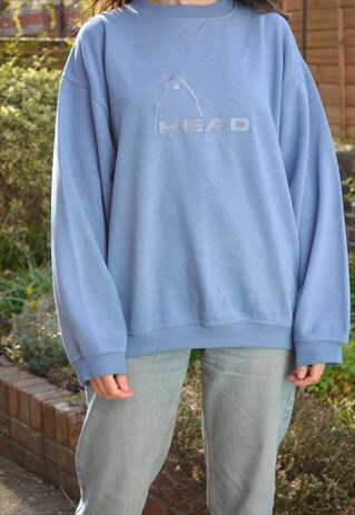 1990S VINTAGE HEAD PASTEL BLUE SWEATSHIRT PULLOVER