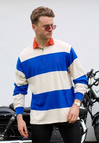 RALPH LAUREN USA STRIPED VINTAGE RUGBY TOP