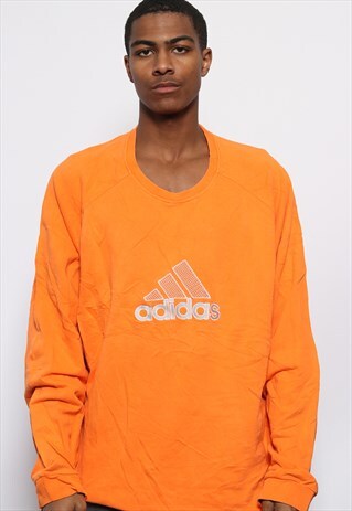 VINTAGE ADIDAS BIG LOGO OVERSIZED SWEATSHIRT ORANGE