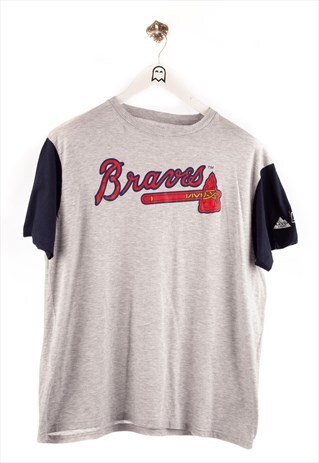 VINTAGE GENU MARK T-SHIRT BRAVES PRINT GREY