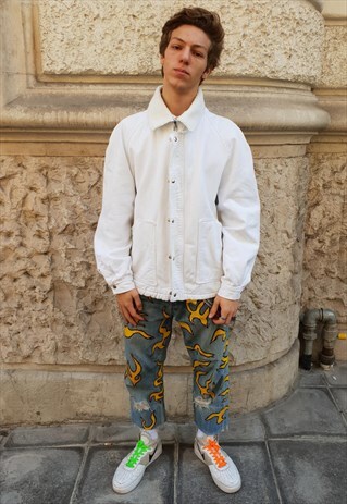 KEENLY VINTAGE WHITE JEANS JACKET 90'S 9-64