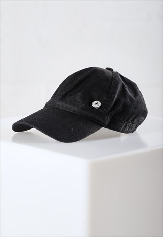 VINTAGE ADIDAS CAP IN BLACK SUMMER BASEBALL GYM HAT