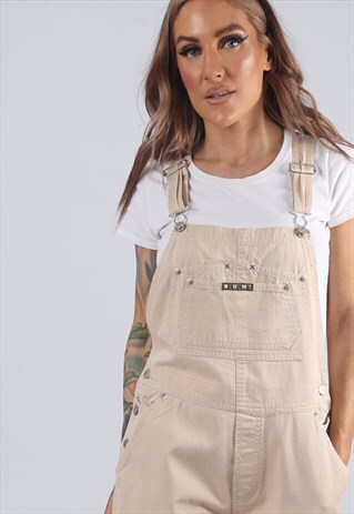 VINTAGE DENIM DUNGAREES WIDE TAPERED B.U.M UK 10 - 12 (41M)
