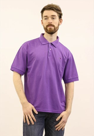 TOMMY HILFIGER VINTAGE 1990S PURPLE POLO SHIRT