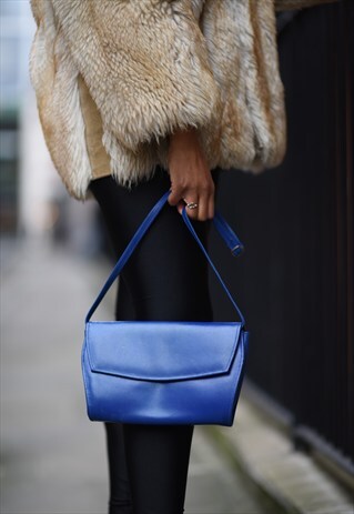 VINTAGE BLUE LEATHER CLUTCH BAG
