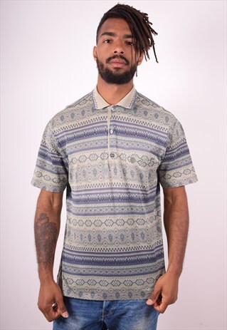 CACHAREL MENS VINTAGE POLO SHIRT MEDIUM MULTI 90S