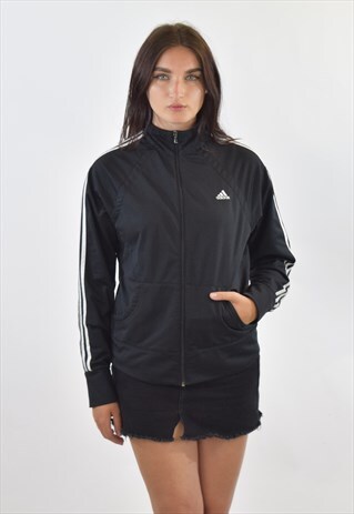 VINTAGE 90S BLACK ADIDAS TRACKSUIT TOP