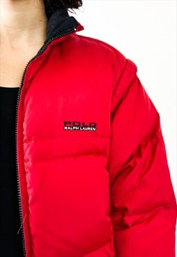 Vintage 90s polo sport puffer red jacket 