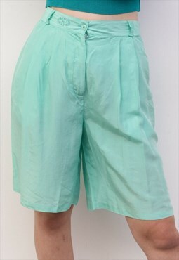 Vintage Women's Vintage XL Silky Shorts Neon Mint Green
