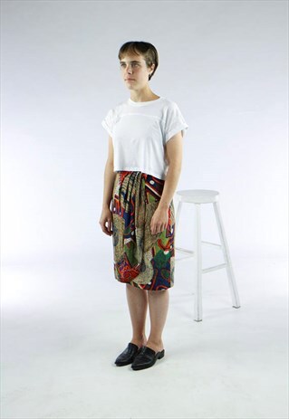 ABSTRACT FLAP SKIRT / HIGH WAISTED MIDI SKIRT