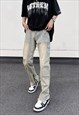 BLUE DISTRESSED WASHED DENIM JEANS PANTS TROUSERS