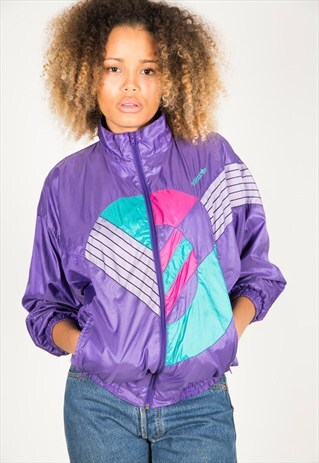 LAST UNIT SALE / VINTAGE 80S USA ADIDAS SHELL SPORT JACKET