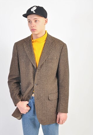 VINTAGE 90S TWEED WOOL BLAZER