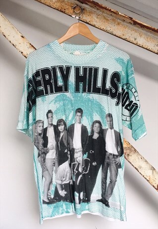 VINTAGE BEVERLY HILLS 90210 ALL OVER PRINT T-SHIRT