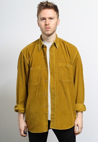 VINTAGE CORDUROY CORD SHIRT YELLOW