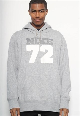 VINTAGE NIKE BIG LOGO HOODIE GREY