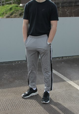 VINTAGE GREY ADIDAS POPPER JOGGERS