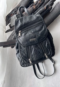 Vintage 90s Black patchwork Backpack 