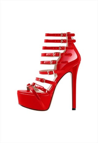 Buckle Straps Platform Stiletto Sandals