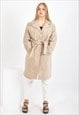 VINTAGE SUEDE LEATHER COAT IN BEIGE