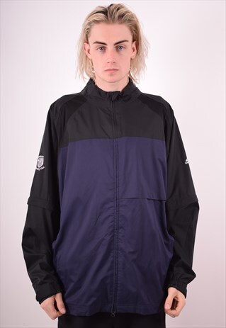 ADIDAS MENS VINTAGE JACKET XL NAVY BLUE 90S
