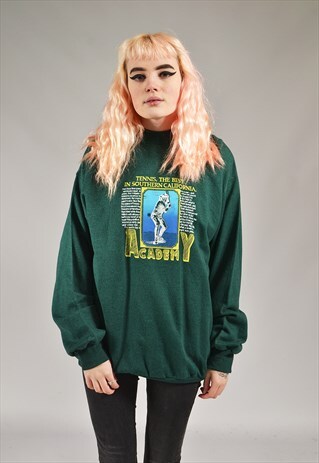 VINTAGE GREEN TENNIS ACADEMY SWEATER