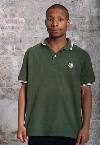 VINTAGE MONCLER LOGO POLO SHIRT GREEN