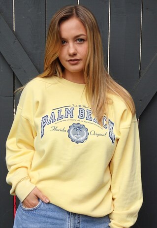 YELLOW 'PALM BEACH' USA COSY SWEATER