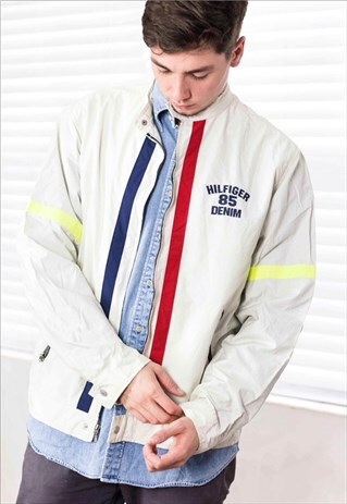 VINTAGE TOMMY HILFIGER WINDBREAKER JACKET LOGO 90S XL 16.4