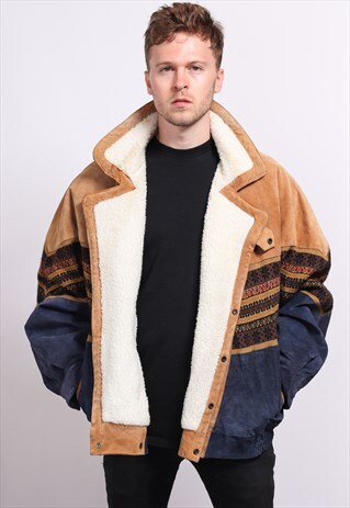 VINTAGE AZTEC INCA FESTIVAL FLEECE JACKET
